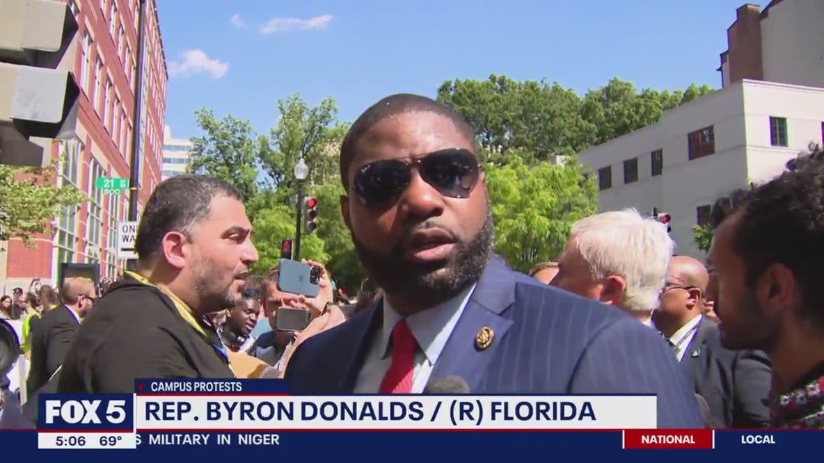 Video captures confrontation between Rep. Donalds and professor at GWU protest